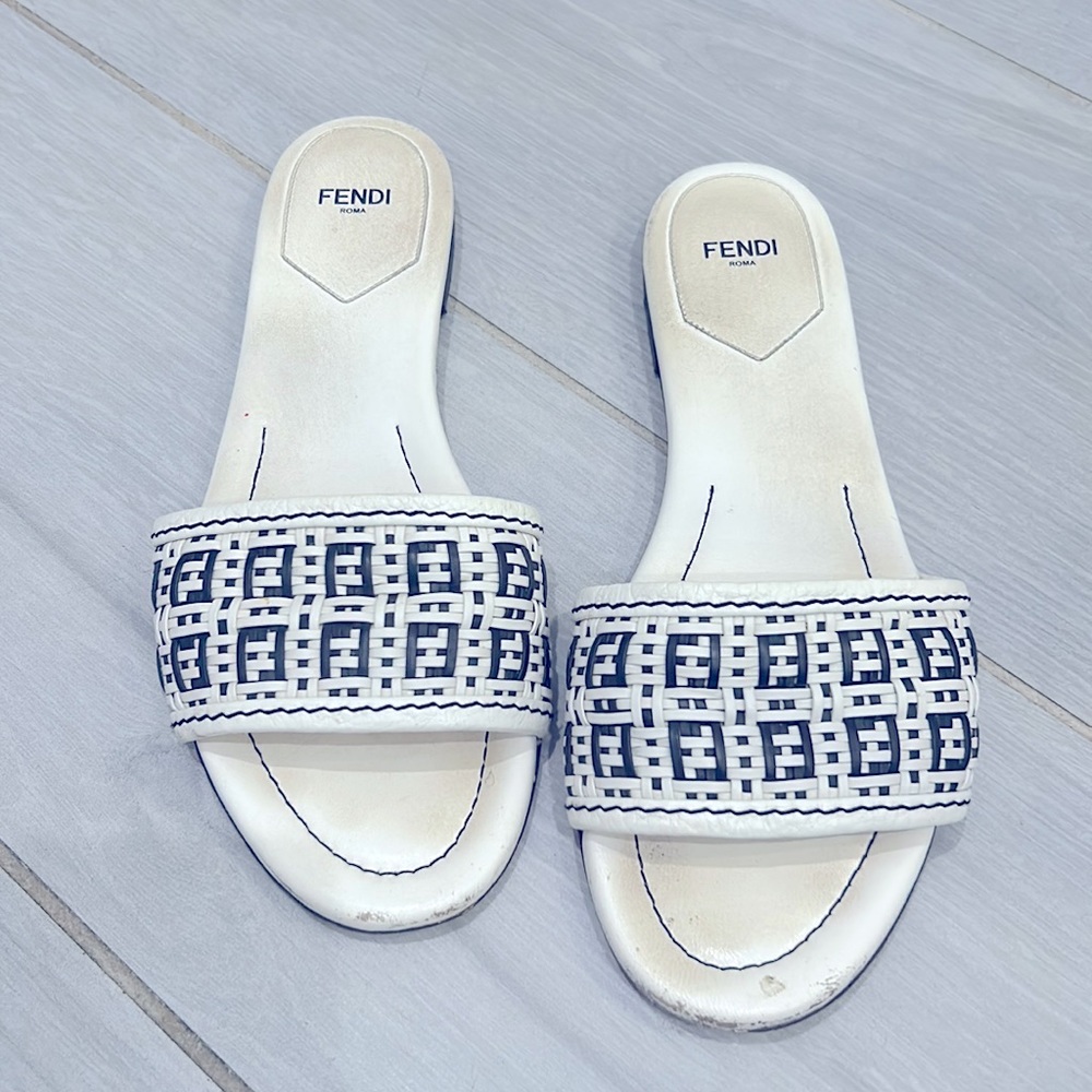 Fendi woven slides